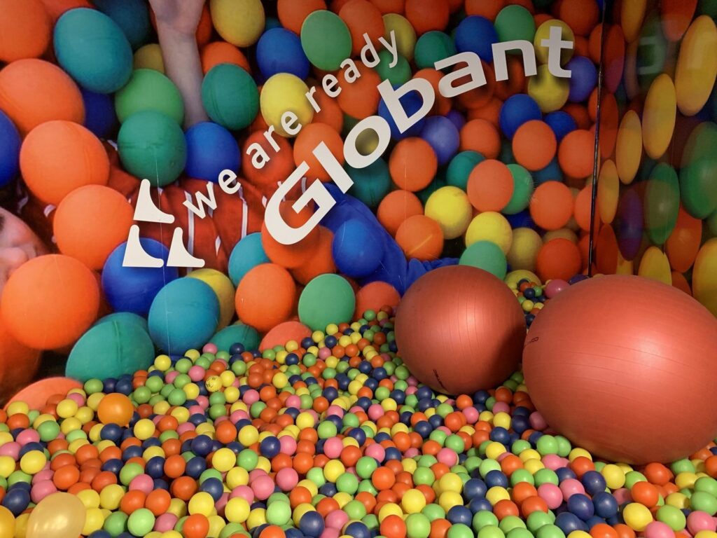 Delve into fun office facts about our very first office located in the Laminar Building in Retiro, Buenos Aires, featuring a unique ball pit that's not just for fun but also for creative meetings!