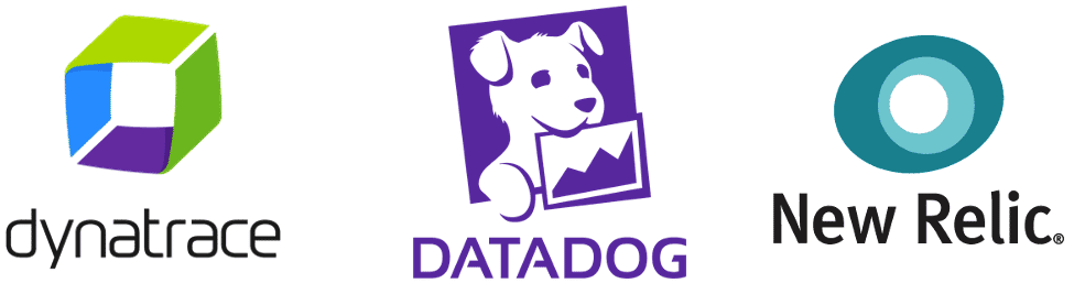 Tres logos Dynatrace Datadog New Relic