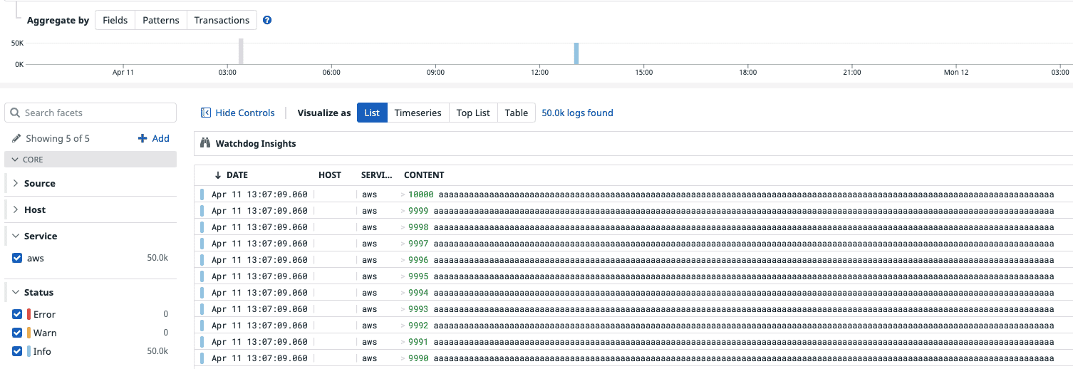 Logs are generated from the sample KPL.